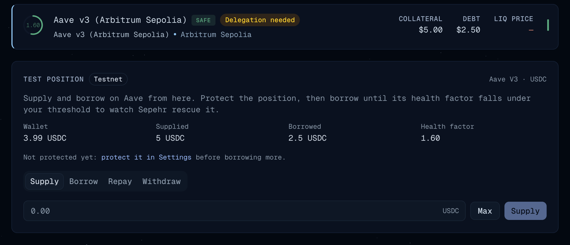 The position in the list, not protected yet.